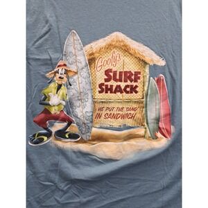 Disney Goofy's Surf Shack Blue Souvenir T-Shirt Size Small Beach Sandwich Shop